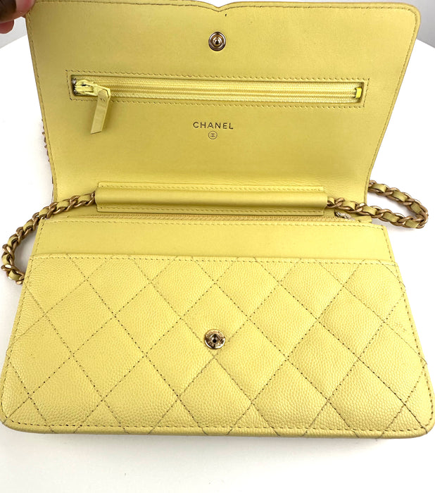 Chanel Wallet on Chain in Yellow