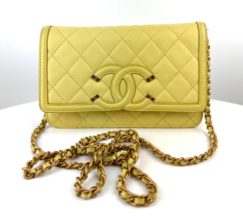 Chanel Wallet on Chain in Yellow