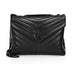 Saint Laurent Medium Loulou Matelassé Leather Shoulder Bag in all Black