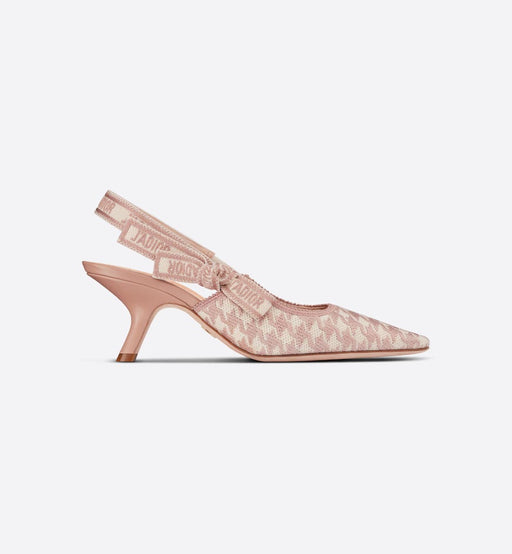 J'Adior Slingback Pumps in Rose Des Vents Cotton Embroidery 