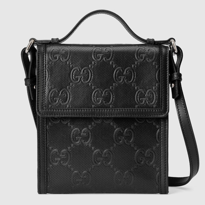 Gucci GG embossed messenger bag