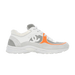 Chanel White, Grey, and Orange Sneakers in Calfskin and Fabric 