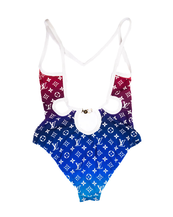 Louis Vuitton Ombre Cut One Piece Swimsuit Bleu — LSC INC