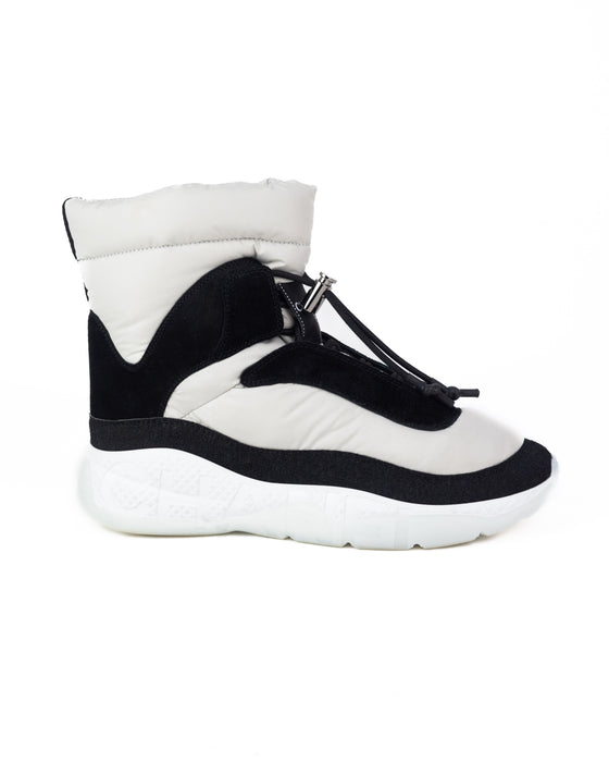 Chanel Nylon and Suede Calfskin Ankle Boots in White and Black