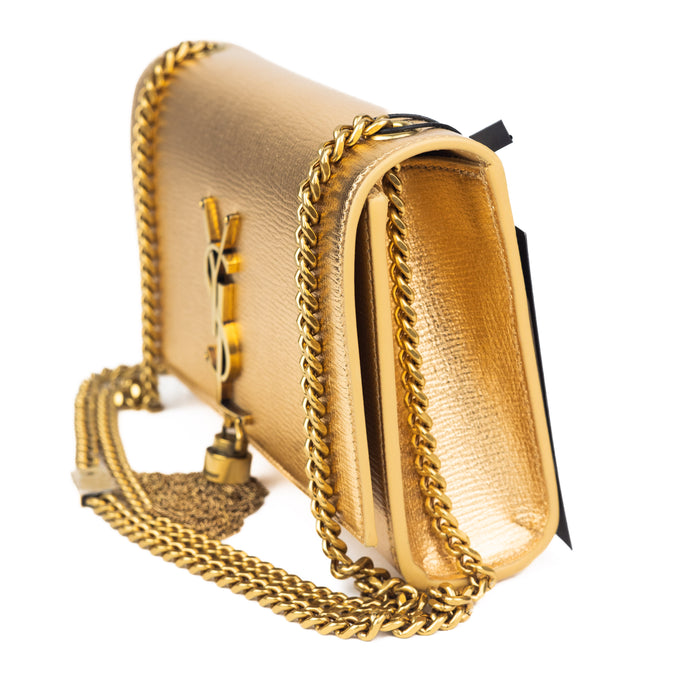 Saint Laurent Monogram Kate Metallic Chain bag with tassel