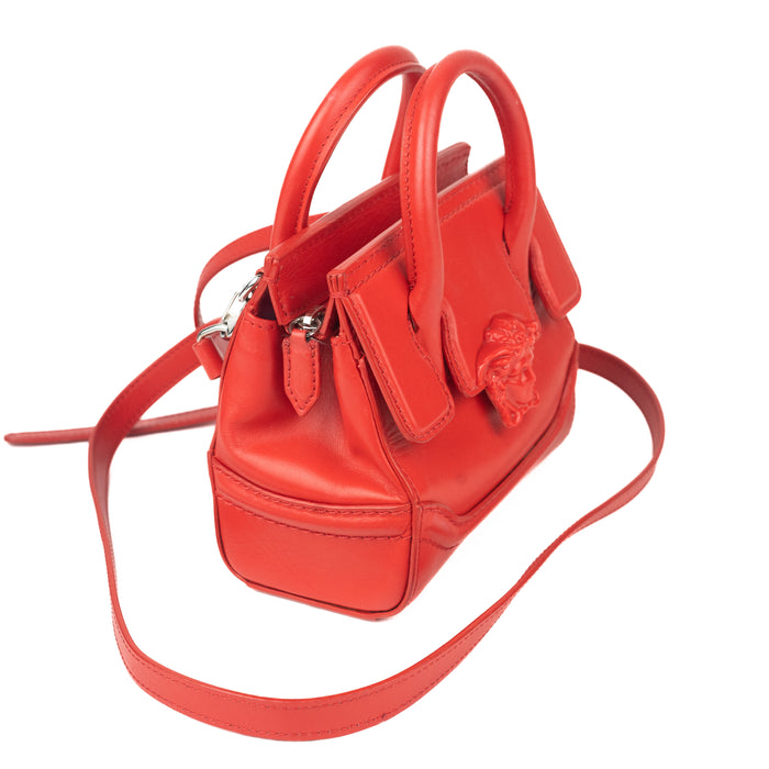 Versace Calfskin Small Palozza Empire Bag Red