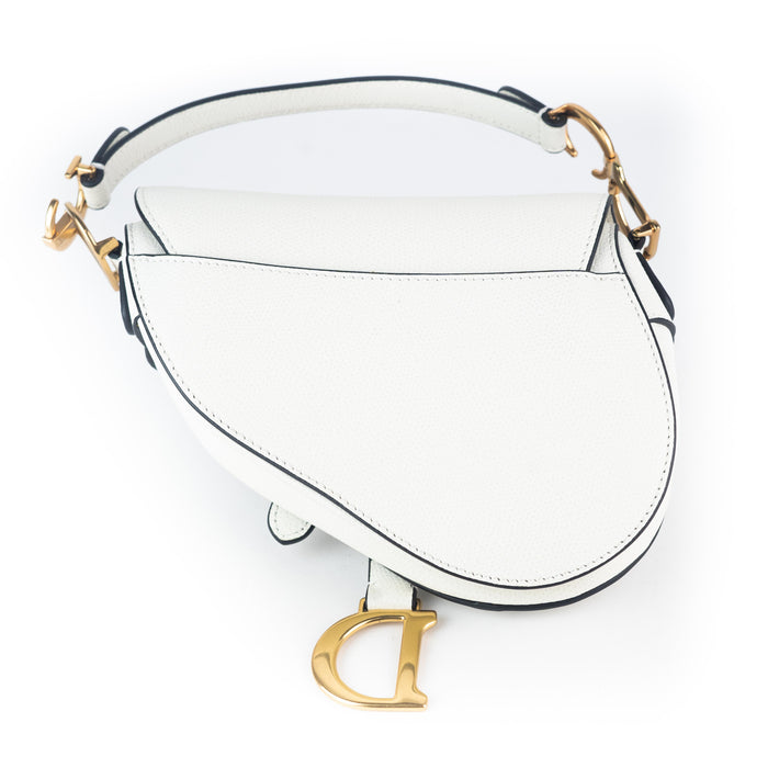 Dior Mini Saddle Bag in Latte Grained Calfskin — LSC INC