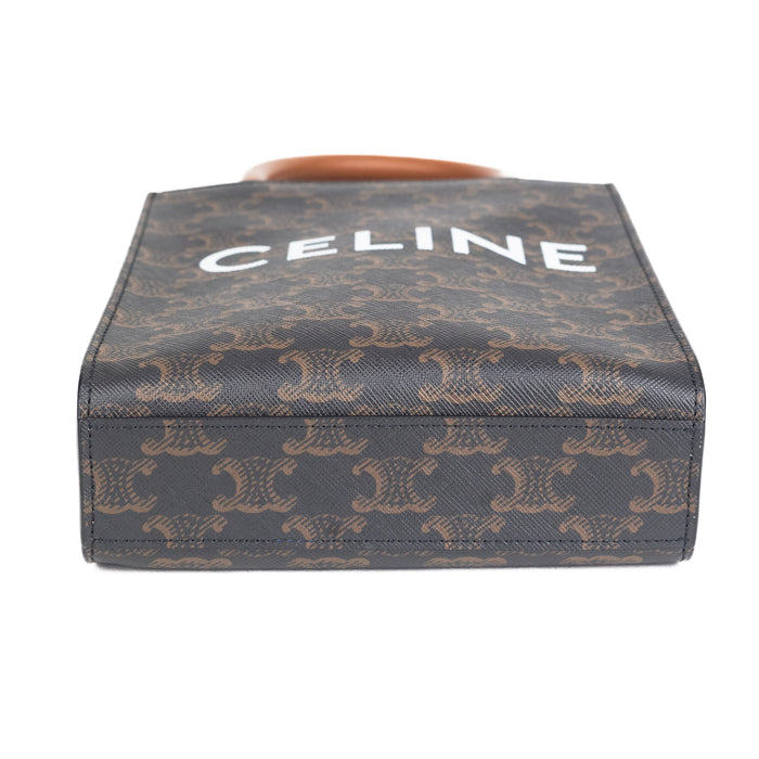 Celine Mini Vertical Cabas in Triomphe Canvas and Calfskin