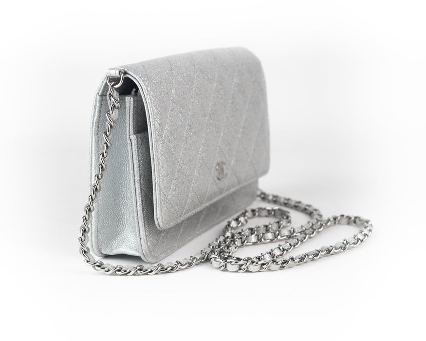 Chanel Classic Wallet on Chain silver