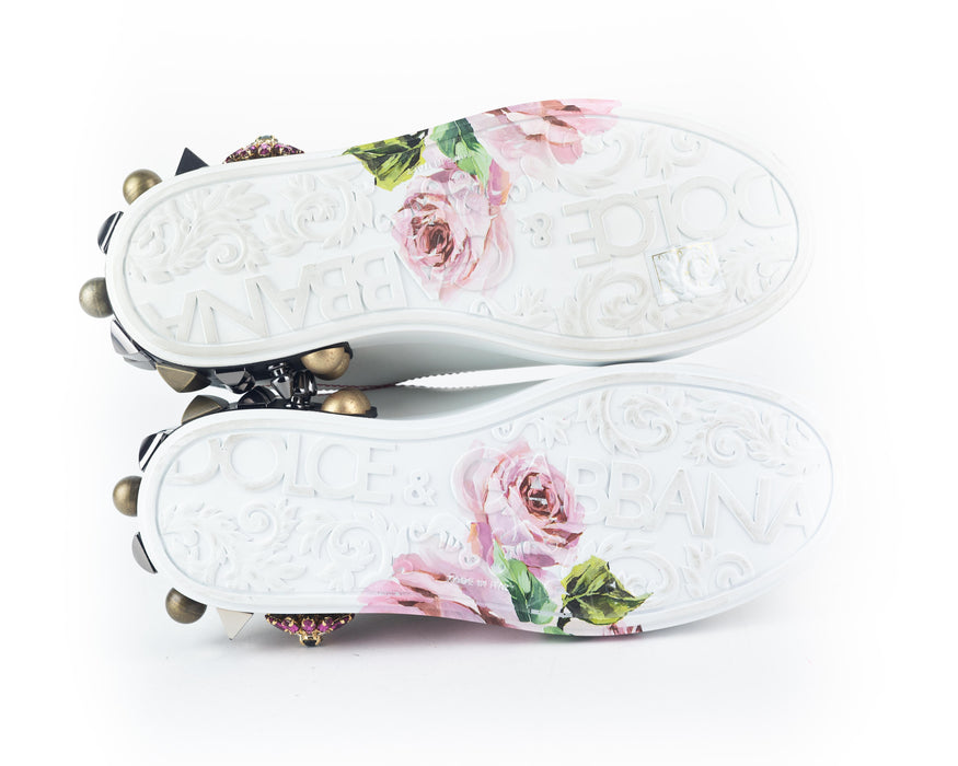 Dolce & Gabbana Portofino Sneakers with Flower Application