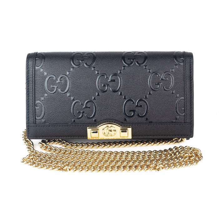 Gucci GG Wallet with Chain in Black