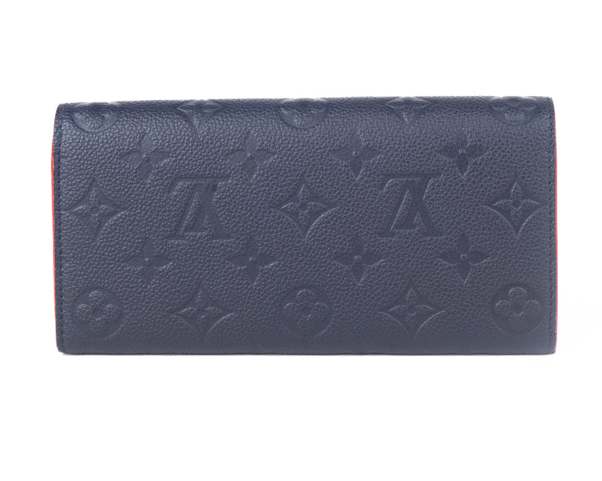 Louis Vuitton Emilie Wallet in Monogram Navy and Red Leather