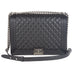 Chanel Large Quilted Caviar Boy Bag in Black 