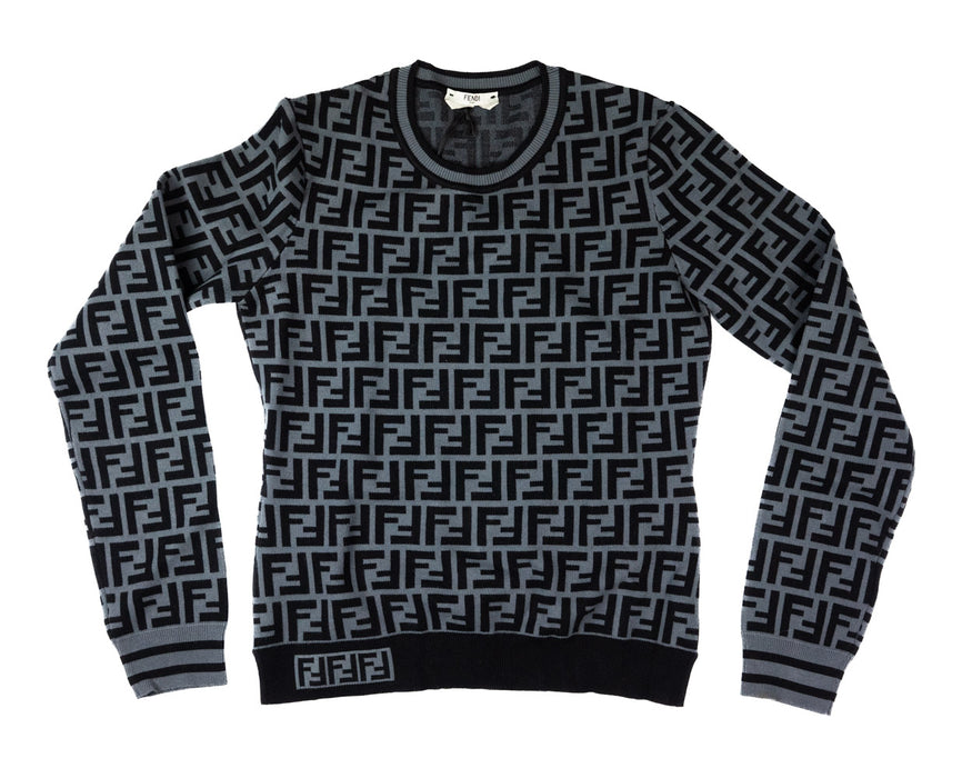 Fendi Grey FF Motif Sweater