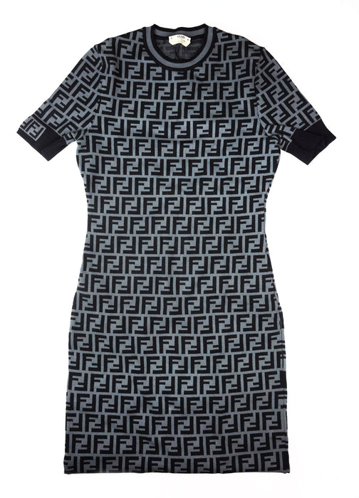 Fendi Grey FF Motif Fabric Dress