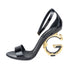 Dolce & Gabbana Keira Sandal with DG Baroque Heel in Black