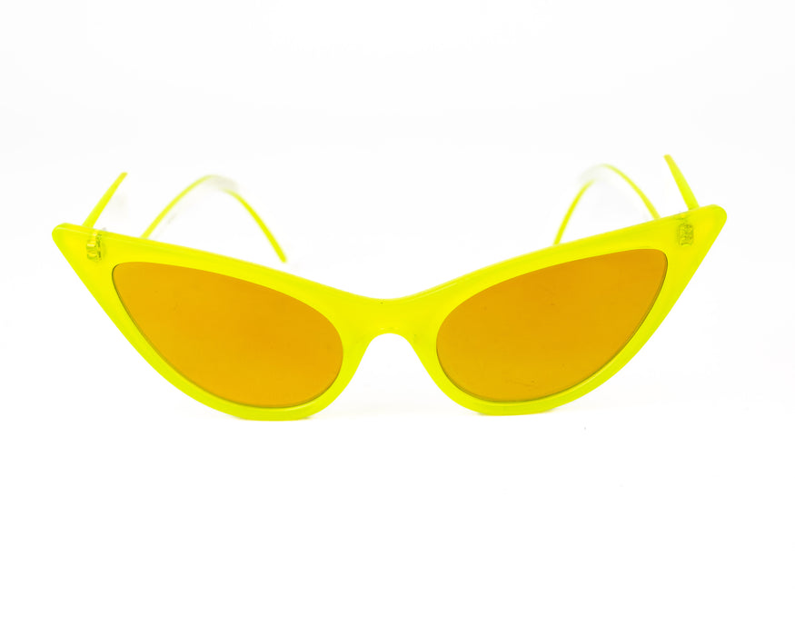 Le Specs x Adam Selman Prowler Cat-Eye Neon Acetate Mirrored Sunglasses