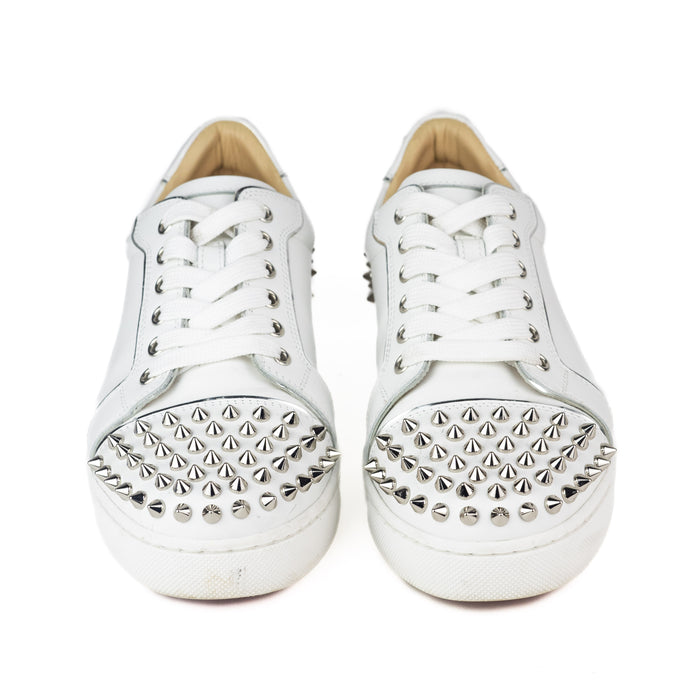 Christian Louboutin Vieira 2 Flat Sneakers in White and Silver