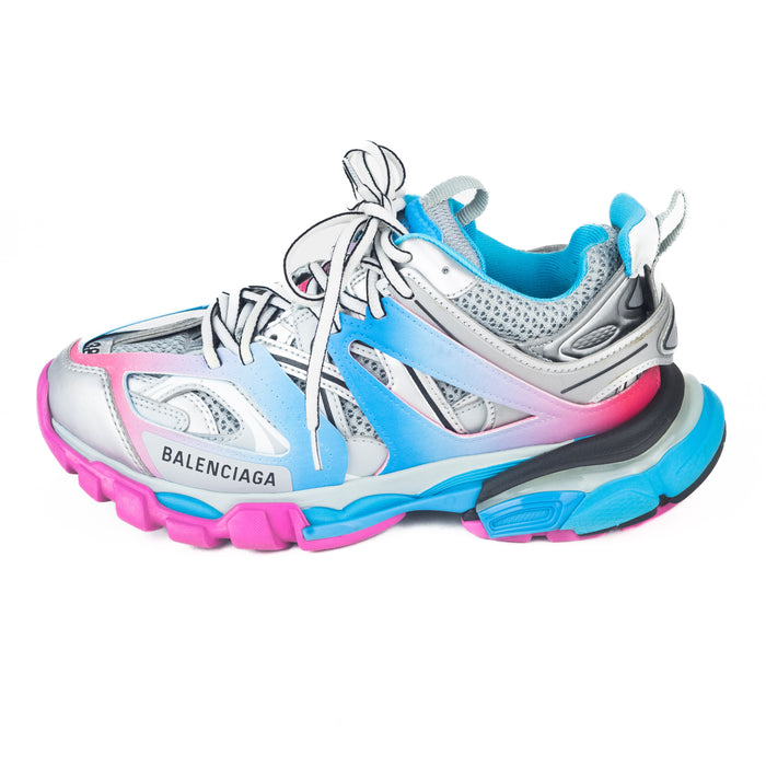 Balenciaga Track Sneaker in Grey Blue and Pink