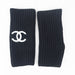 Chanel Fingerless Black and White Knit Gloves