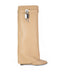 Givenchy Shark Lock Pant Boots in Beige Grained Leather