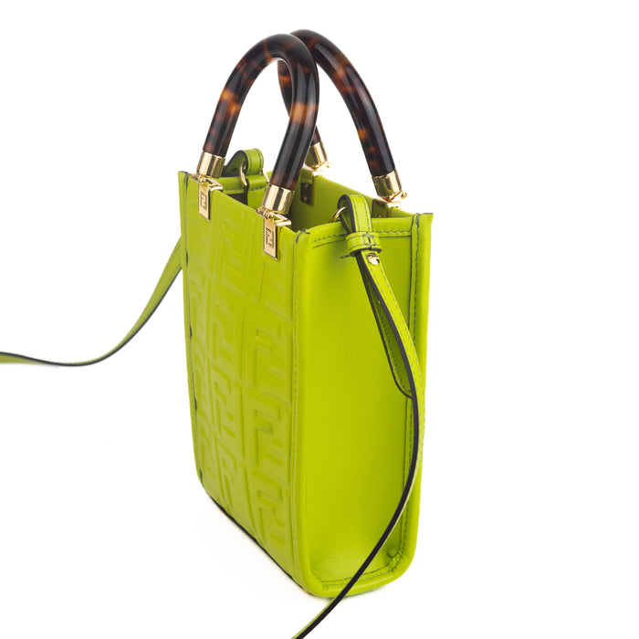 Fendi Mini Sunshine Shopper Bag in Acid Green