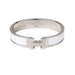 Hermes Clic H Bracelet in White with Silver Hardware