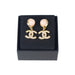 Chanel Pink Glass Pearl Gold Earrings
