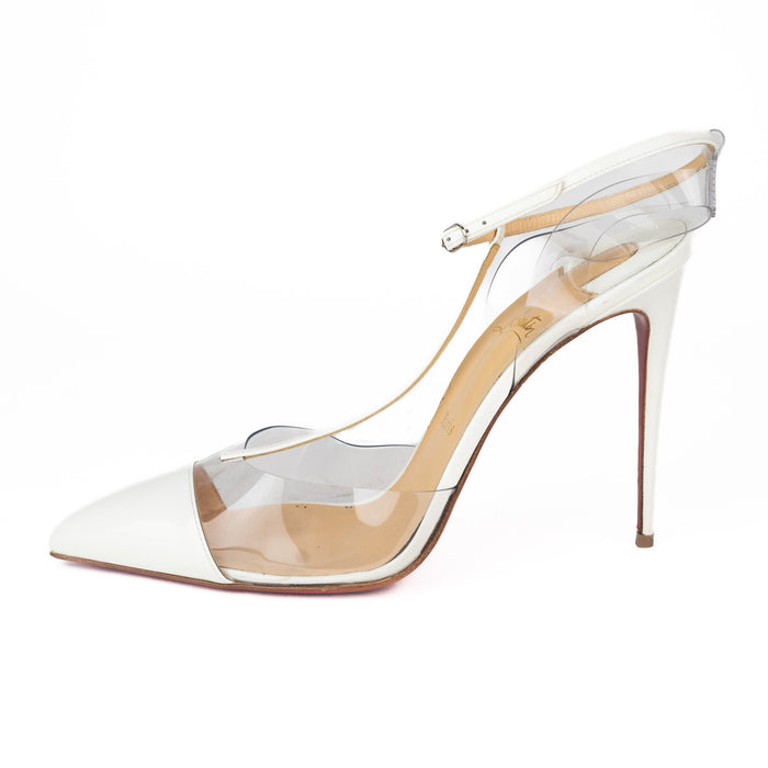 Christian Louboutin Nosy PVC and Patent Leather Pump in Latte