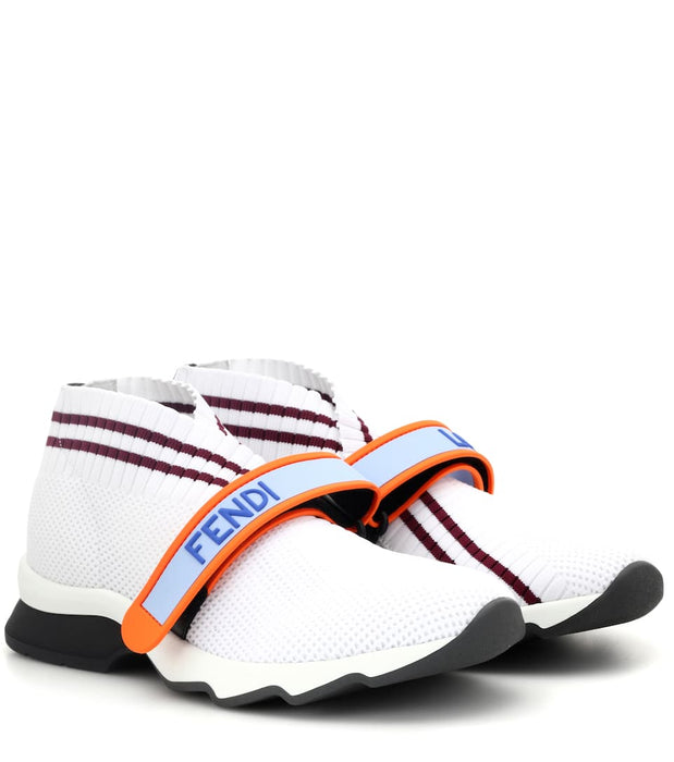 Fendi Rockoko Knit Sneakers in White