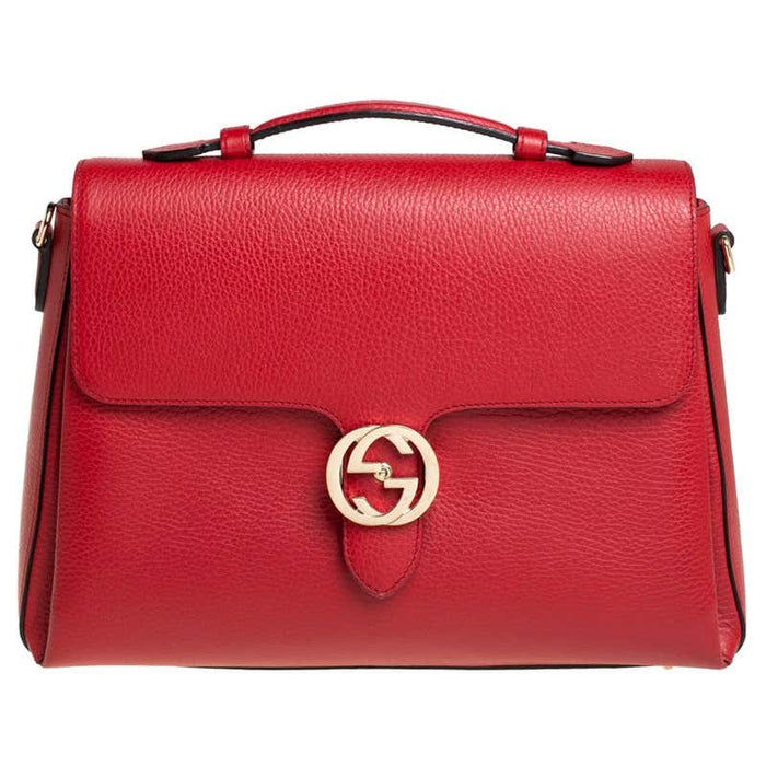 Gucci Dollar Calfskin Interlocking G Top Handle Bag