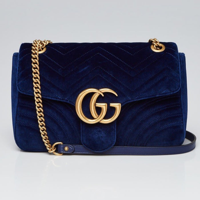 Gucci Medium GG Marmont Velvet Shoulder Bag 