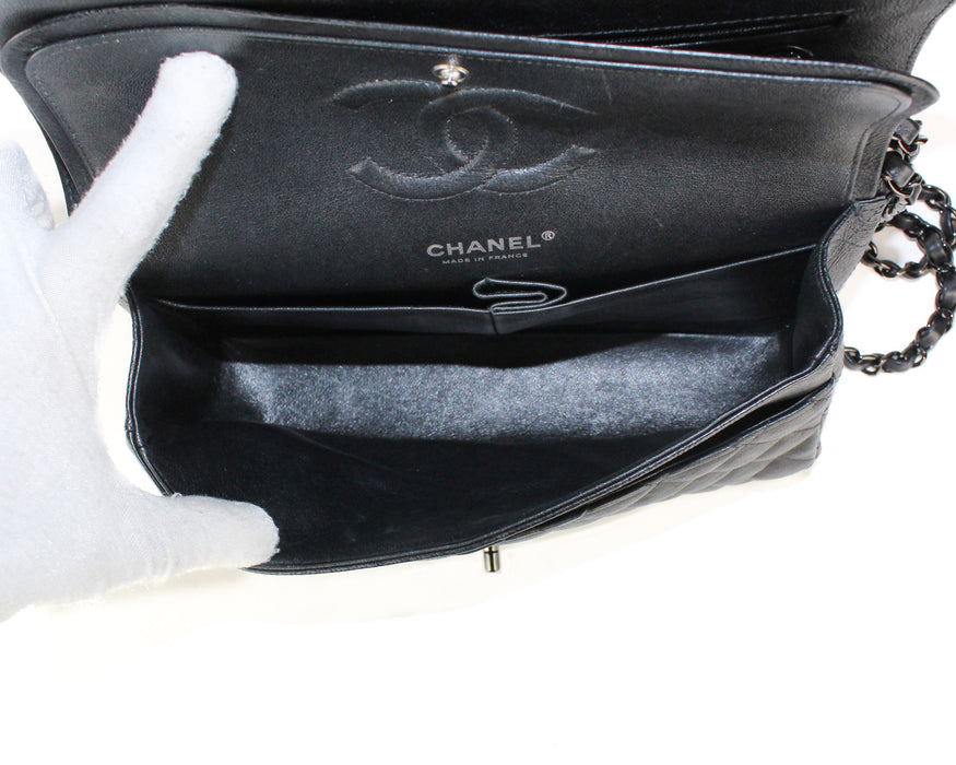 Chanel So Black Classic Medium Flap bag In Crumpled Calfskin
