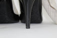 CHANEL BLACK PATENT LEATHER KNIT SOCK BOOTIES SIZE 37.5 - LuxurySnob