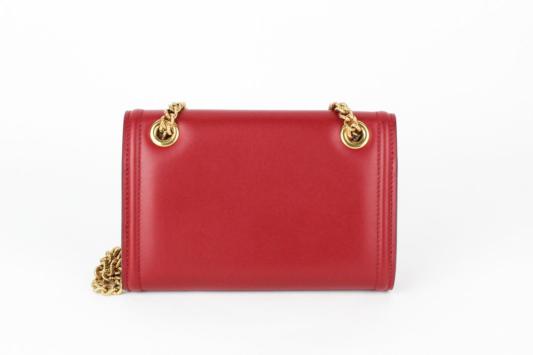 Dolce and Gabbana Smooth Calfskin Devotion Mini Bag in Red