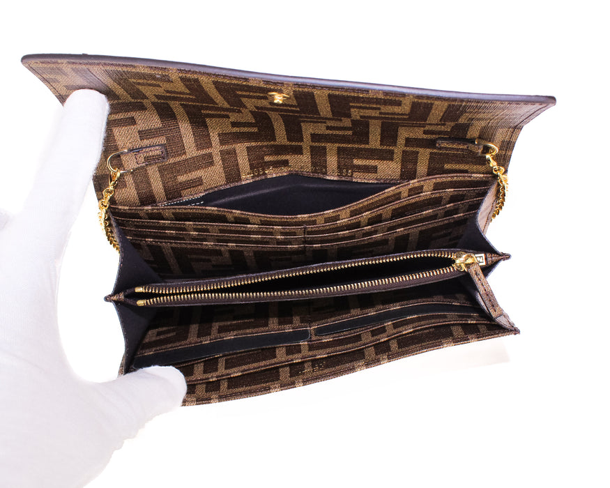 Fendi Continental Brown Wallet on Chain — LSC INC