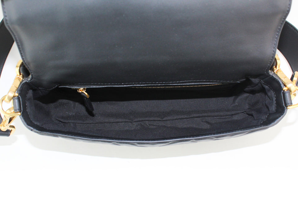 xFendi Nappa FF Baguette in Black Leather