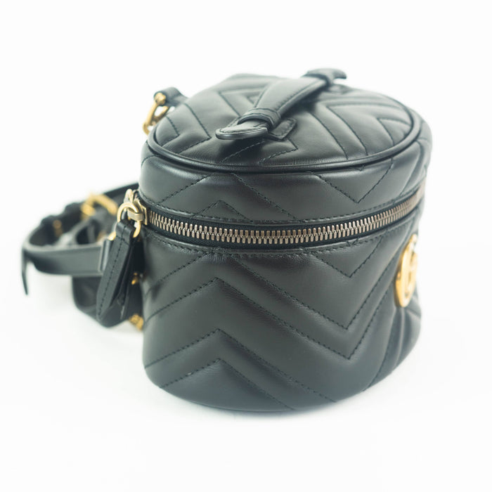 Gucci Matelasse Mini GG Marmont Round Backpack