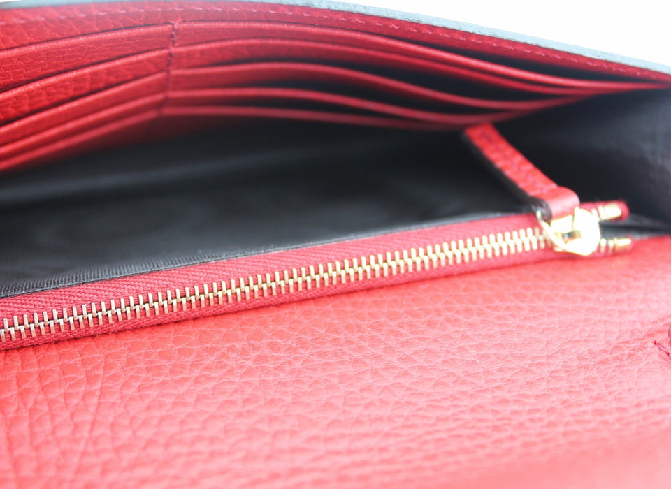 GUCCI CROSSBODY CHAIN WALLET RED