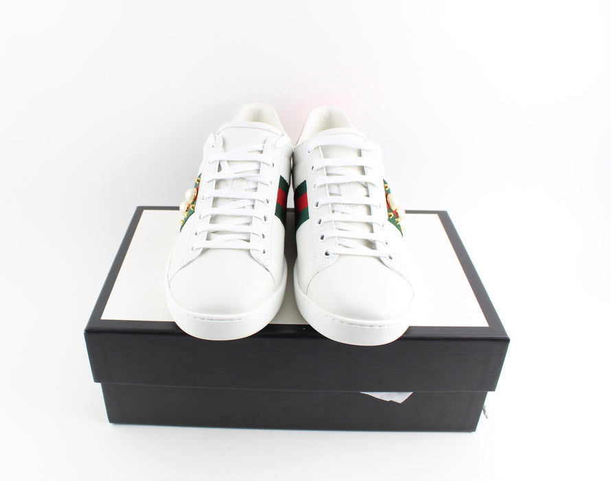 GUCCI ACE STUDDED LEATHER SNEAKERS - LuxurySnob