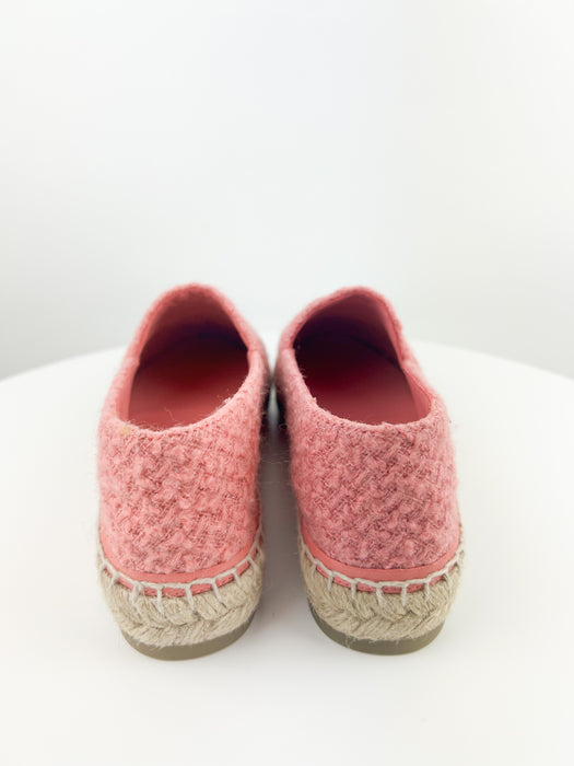 Chanel Espadrille Tweed/ Lambskin Pink and Gold