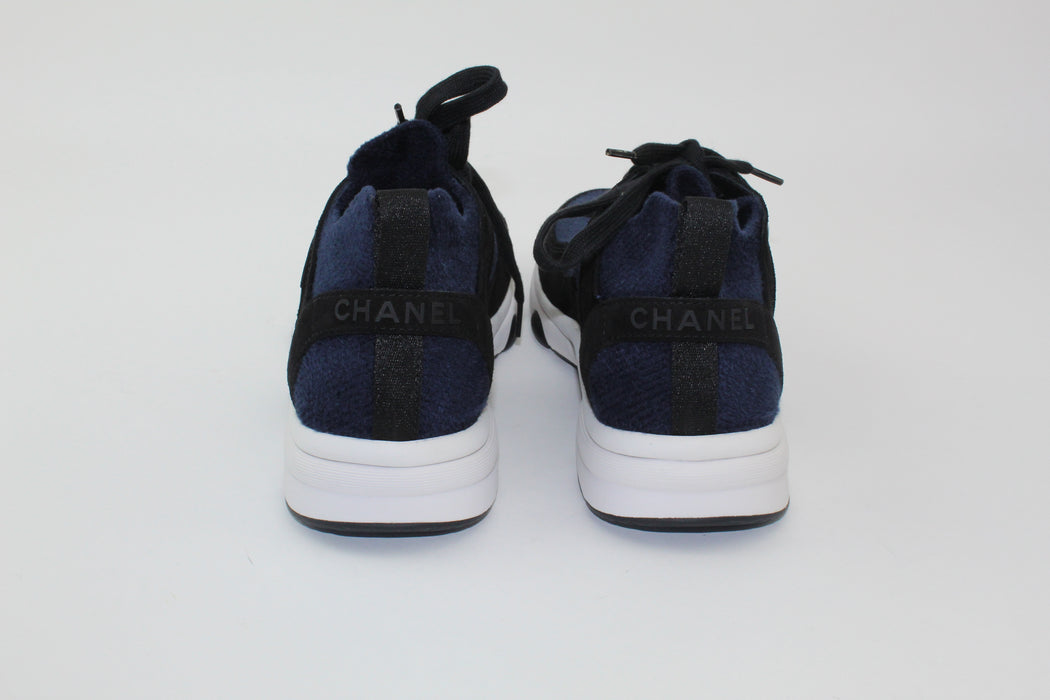 Chanel Fabric & Suede Calfskin Blue & Black