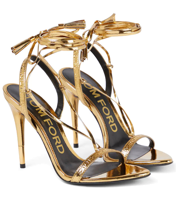 Tom Ford Mirror Ankle Wrap Sandals