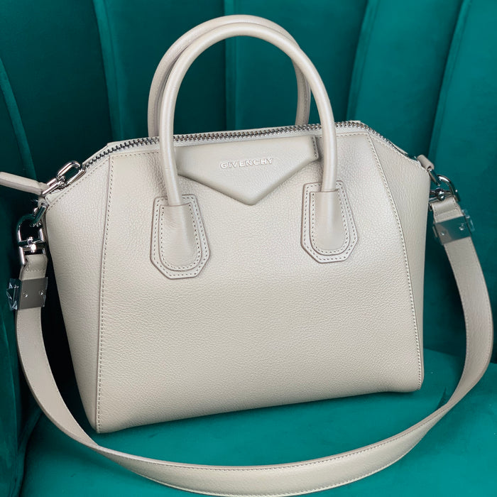 Givenchy Small Antigona Bag in Beige Grained Leather
