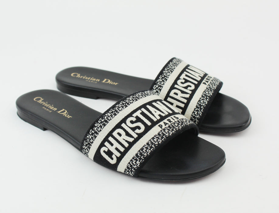 Christian Dior D-way Embroidered Slides