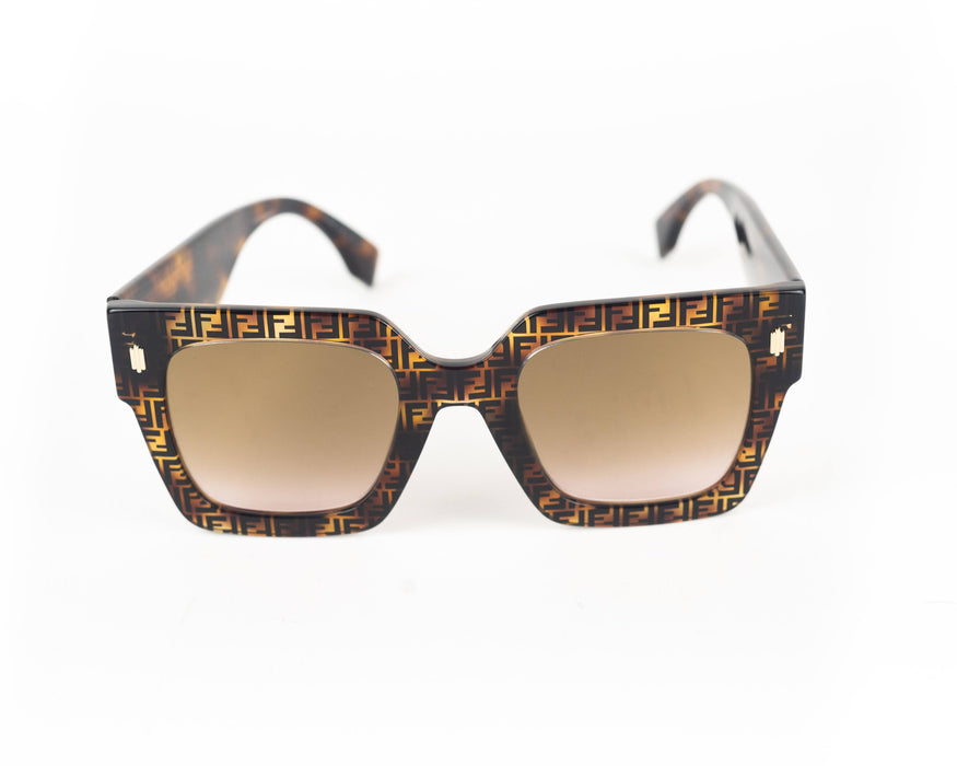 Fendi FF Brown Gradient Square  Sunglasses