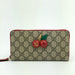 Gucci Gg Supreme Zip Around with Cherries Wallet