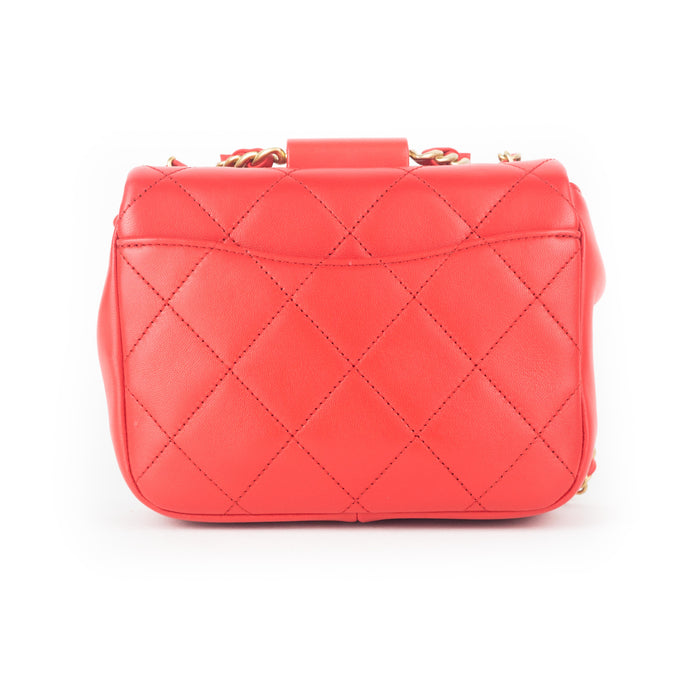 Chanel Top Handle Flap Bag Red
