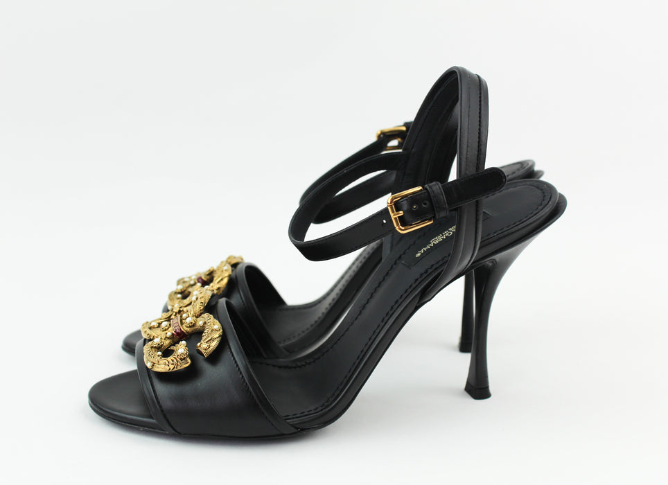 Dolce & Gabana DG Amore 95mm Pearl-embellished Sandals