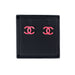 Chanel cc earrings neon pink